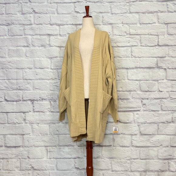 Danielle Bernstein Beige Oversized Slouchy Cardigan - Picture 1 of 6
